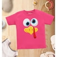 thumbnail image 4 of Shop4Ever Silly  Eye Turkey Face Thanksgiving Toddler's Cotton T-Shirt 2T Hot Pink, 4 of 6
