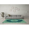 thumbnail image 3 of Ahgly Company Indoor Square Persian Turquoise Blue Traditional Area Rugs, 6' Square, 3 of 4