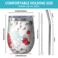 thumbnail image 5 of 12oz Stemless Wine Tumblers Pioneer Flower Floral Print Pattern Vacuum Insulated Stainless Steel Travel Tumbler Cups Mug with Lid and Straw for Champaign,Cocktail,Beer with Cleaning Brush, 5 of 5