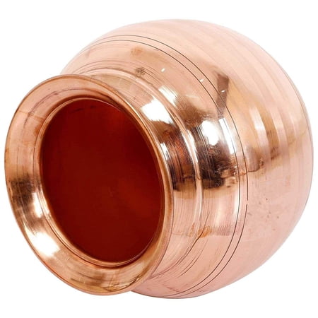 Golden Copper Pot 8 Liters - Copper Matka - Kalash Pure Copper - Open Top Matka
