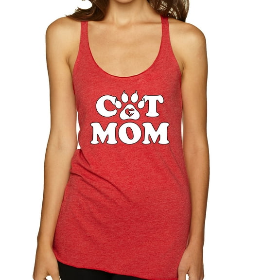 Wild Bobby, Best Paw Cat Mom, Pop Culture, Women Tri-Blend Racerback Tank Top, Vintage Red, Large