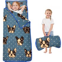 French Bulldogs Blue Toddler Nap Mats for Kids Preschool,Sleeping Mat Bag or Kids,Toddler Sleeping Bag,Toddler Nap Mat or Daycare