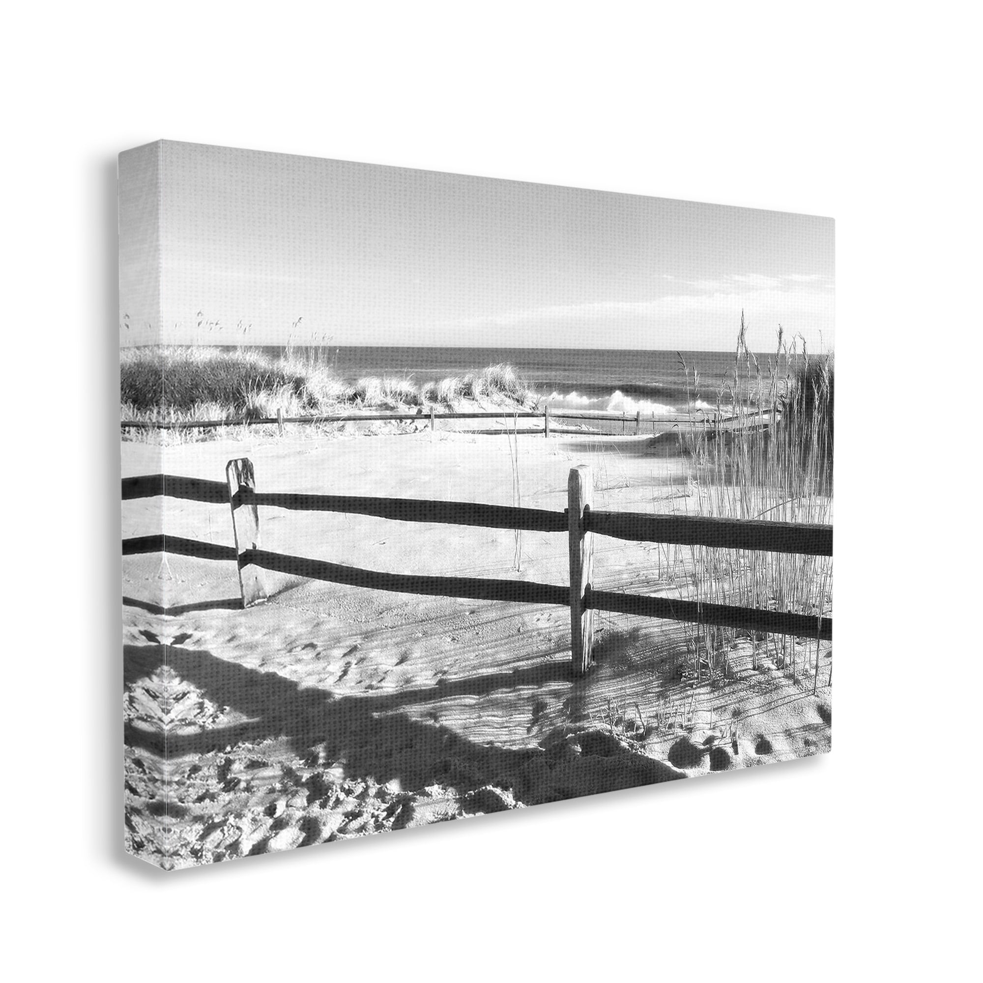 Stupell Industries Sandy Fenced Path Landscape Photography Gallery Wrapped Canvas Art Print Wall Art, 48 x 36