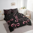 thumbnail image 3 of jejeloiu Cartoon Bow Tie 7-Piece Twin Bedding Sets,Kawaii Bowknot Print Bedding Comforter Set,Pink Bowtie Ribbon Sheet Sets For Girls Kids,Microfiber Bedroom Decor Reversible, 3 of 8