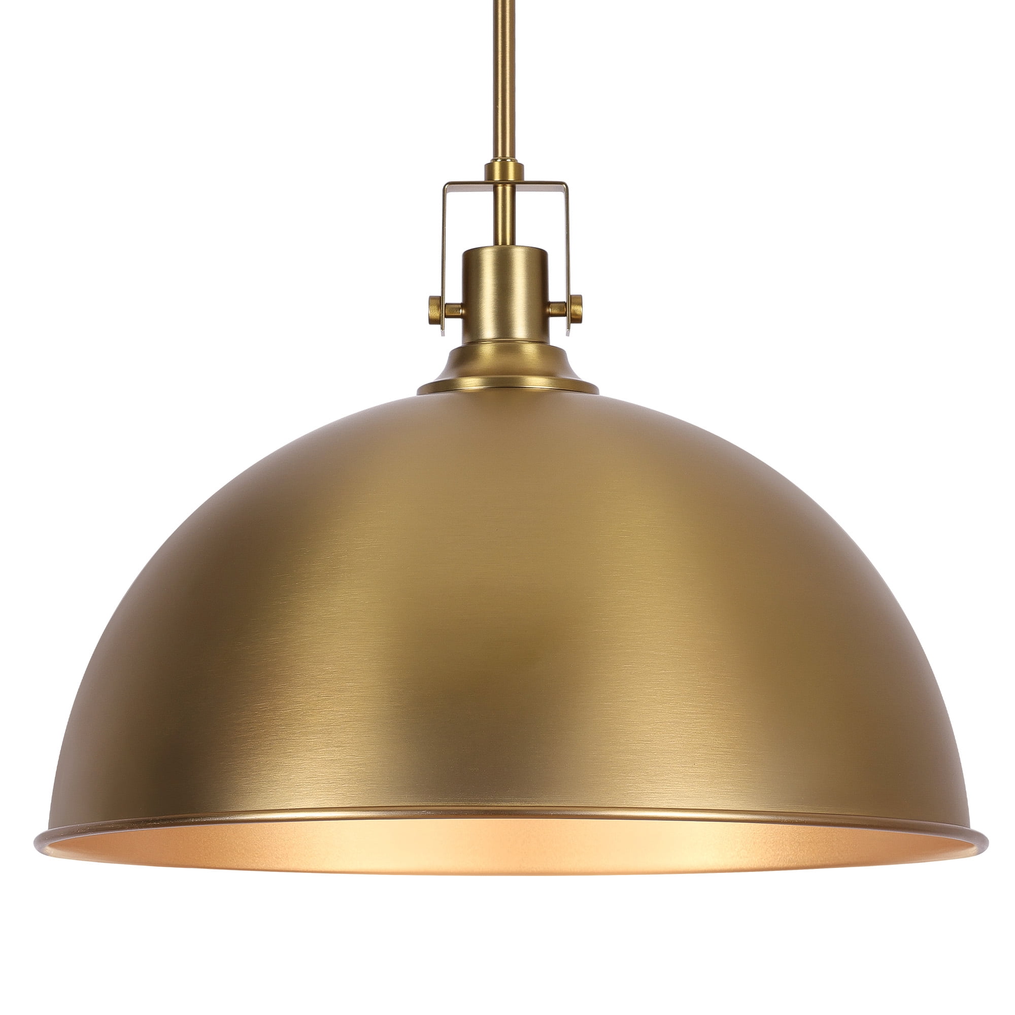 Modern Pendant Light, 18"Farmhouse Pendant Light Industrial Large Dome Brushed Gold Chandelier Ceiling Hanging Lighting for Dining Room Kitchen Island Bar Hallway Entryway