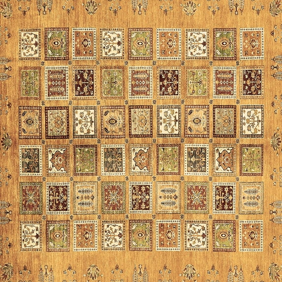 Ahgly Company Indoor Square Abstract Brown Modern Area Rugs, 4' Square