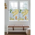 thumbnail image 2 of Forsythia Flowers 2 Panel Kitchen Curtains for Small Windows, Spring Yellow Floral Hummingbird Blue Plaid Bathroom Tier Curtain, Short Window Treatment for Bedroom/Living Room 55"x24", 2 of 6
