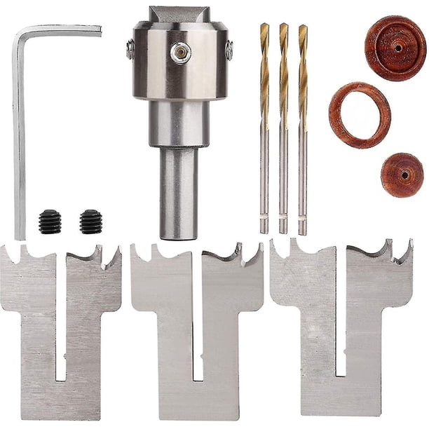 Nuevo juego de brocas de anillo, juego de brocas de enrutador de brocas de anillo de madera, kit de herramientas de carpintería para hacer anillos y joyas de madera personalizados (m)