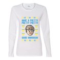 thumbnail image 2 of Wild Bobby, Have a Pretty Pretty Pretty Good Hanukkah Curb Larry, Hanukkah, Women Graphic Long Sleeve Tee, White, Medium, 2 of 4