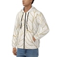 thumbnail image 3 of Honeii Elegant Gold Leaf Pattern Print Hoodies for Men, Pullover & Full Zip, Breathable Zip up Hoodie, Sweatshirt-Small, 3 of 5