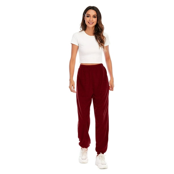 Women's Baggy Sweatpants High Waisted Cinch Bottom Jogger Pants Casual  Workout Active Lounge Trousers with Pockets