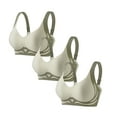 thumbnail image 1 of Women's 3 PCS Push Up Bralettes Color Block No Underwire Bras Full Coverage Lifting Soft Cup Everyday Bras Green, 44/100B, 1 of 5