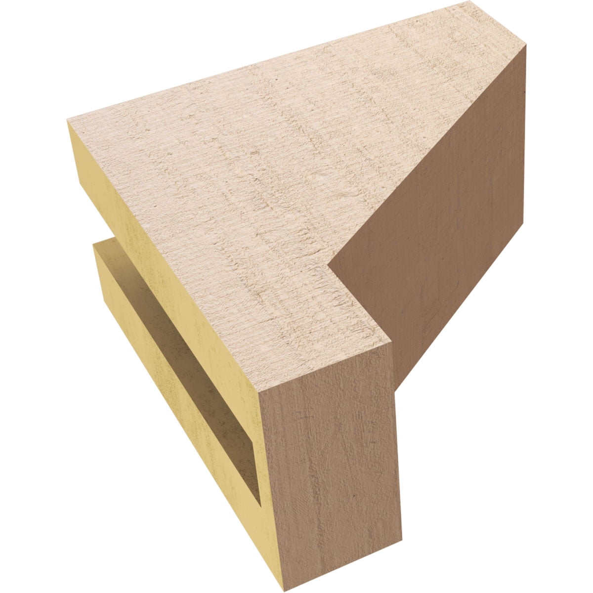 3"W x 6"D x 6"H Classic Clemmons Rough Cedar Woodgrain TimberThane Corbel, Primed Tan