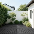 thumbnail image 7 of 24 Pcs 2*1 Ft Patio Deck Tiles, Interlocking Waterproof Decking Floor Tiles for Porch, Poolside, Balcony, Backyard, Dark Gray, 7 of 7