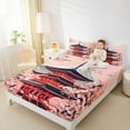 thumbnail image 4 of Homewish Japanese Ukiyo-E Twin Sheet Sets,Pink Sakura Twin Fitted Sheet,Classic Japan Architecture Flat Sheet For Girls Teens,Breathable Home Decor,3pcs, 4 of 7