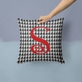 thumbnail image 2 of Letter S Initial Monogram - Houndstooth Black Fabric Decorative Pillow, 2 of 4