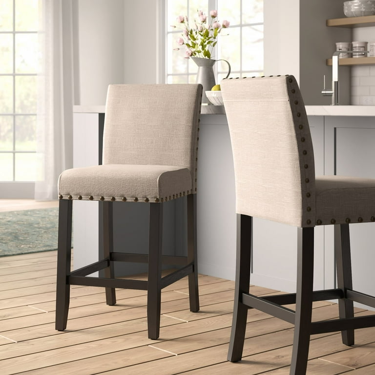 Haysi Bar Counter Stool Seat Back 15 H x 16 W Solid Wood Walmart