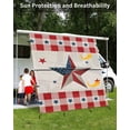 thumbnail image 3 of 4th of July RV Awning Sun Shade Screen 9'X7' US Flag Mesh Sunscreen Stars Patriotic Buffalo Check Awning Shade Screen with Zipper UV Blocker Completed Kits Outdoor Canopy for RV Motorhome Camper, 3 of 7