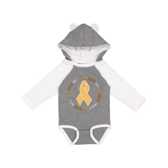 Inktastic Word Circle-childhood Cancer Awareness Boys or Girls Long Sleeve Baby Bodysuit