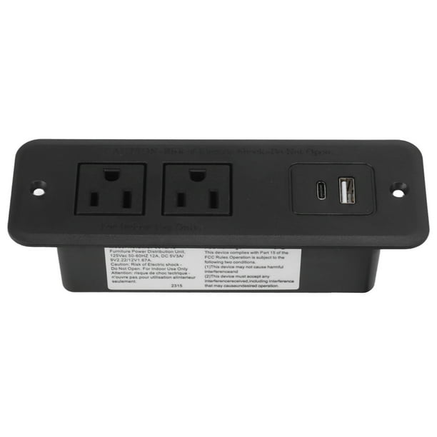 Regleta De Escritorio, Regleta Empotrada Para Muebles, Enchufe Estadounidense 125V Para El Hogar