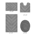 thumbnail image 6 of Better Trends 4 Piece Bathroom Rug Set 100% Cotton Extra Soft Tufted Bath Rug Water Absorbent Non-Slip Bath Mat Machine Washable (Gray) Hugo Collection, 6 of 8