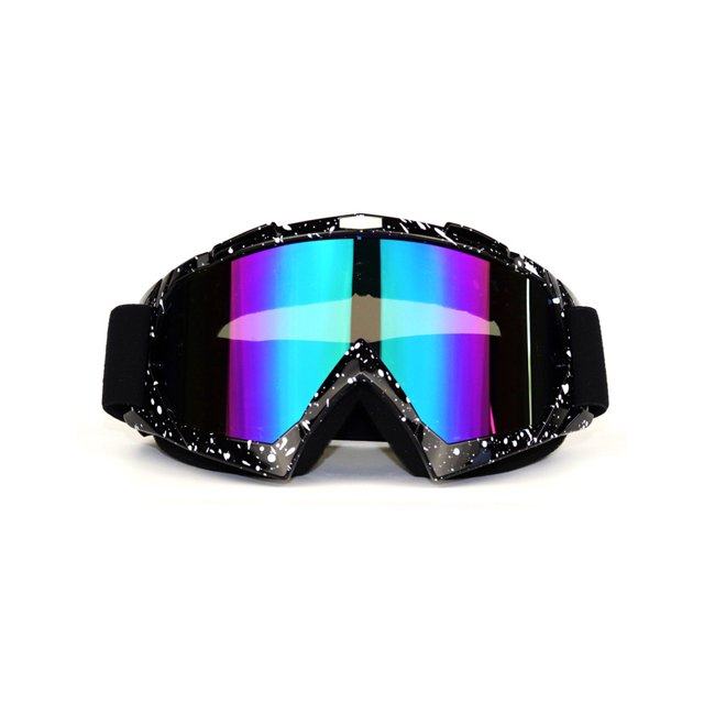 Maoww Motorcycle Goggles Windproof Motocross Retro High Definition Sand Prevention with Adjustable Belt Eyewear for Racing Black frame