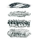 thumbnail image 1 of Tatuajes Coloridos Pegatinas Cuerpo Tatuaje 4 Piezas Letras Brazo, 1 of 9