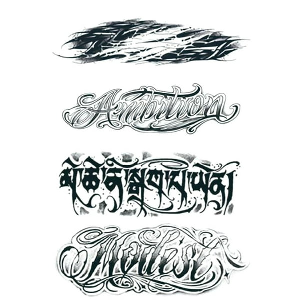 Tatuajes Marcador Corporal Temporales 4 Piezas Letras Brazo para Niñas