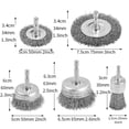 thumbnail image 2 of Brosse Métallique pour Perceuse Brosse à Roue Ensemble de Brosses Métalliques pour Perceuse 1/4 Pouce Arbor pour Nettoyage Détartrage Rouille Hexagonal (5 Pcs), 2 of 6