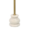 thumbnail image 5 of JONATHAN Y Colby 24.5" Classic Cottage Wood/Metal Drink Table and Decorative End Table with Quatrefoil Top and White Marble Base, Dark Brown/Gold, END3000B, 5 of 5