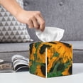 thumbnail image 5 of Uemuo Sunflowers 7 Tissue Box Cover Holder, Square with Bottom Belt - PVC Leather Decorative Organizer for Tabletop, Bathroom, Car, Office, 5 of 8