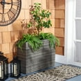 thumbnail image 2 of SAFAVIEH Rita Solid Glam Wicker Patio 3-Pot Flower Rack, Grey Brown, 2 of 12