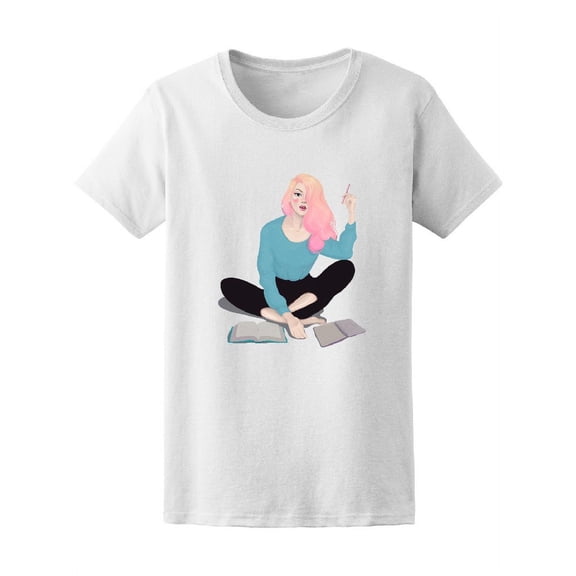 Beautiful Hipster Lady T-Shirt Women -Image by Shutterstock, Female Small