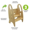 thumbnail image 5 of Little Partners 3-in-1 Growing Step Stool Toddler Tower Helper Step Stool, Wooden Toddler Standing Stool for Bathroom or Kitchen, Anti-Slip Feet, Built-in Safety Hand Rails Up to 200 lbs. - Natural, 5 of 13