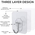 thumbnail image 2 of Amazopen Ganchos autoadhesivos: 12 paquetes de ganchos transparentes para puerta de pared, gancho adhesivo extrafuerte para colgar abrigos, toallas, llaves y más, 2 of 5