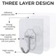 thumbnail image 2 of Amazopen Ganchos autoadhesivos: 12 paquetes de ganchos transparentes para puerta de pared, gancho adhesivo extrafuerte para colgar abrigos, toallas, llaves y más, 2 of 5