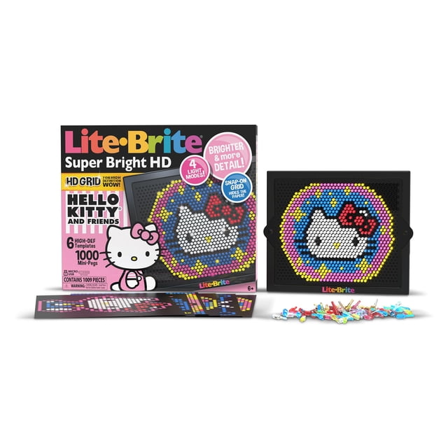 Hello Kitty HD Super Bright de Lite Brite con 6 plantillas y más de 6