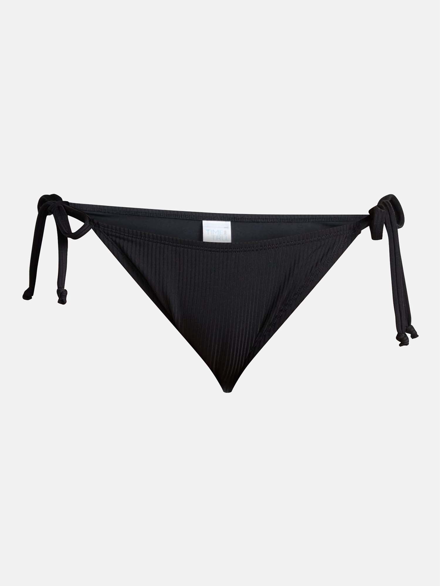Time and Tru Women's and Women's Plus Ribbed Side Tie Bikini Swim Bottoms, Sizes XS-2X