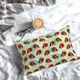 thumbnail image 5 of Goofa Red Ladybugs And Leaf Print Plush Throw Pillow Case, Soft Velvet with Hidden Zipper, Decorative Cushion Cover for Sofa, Bed, Car, and Home Décor-20"x30", 5 of 6