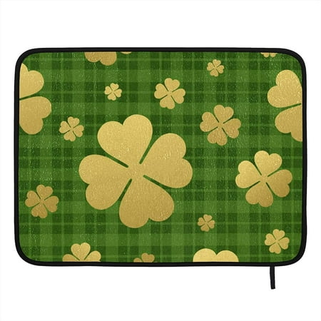 DIOLPOM St Patrick Dish Drying Mat 24 x 18 inch, Clover Dish Mat for ...