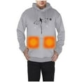 thumbnail image 3 of Couple's Keep Warm Hoodies Winter 5 Heating Usb Heating Hooded Loose Unisex Casual Zipper Heart Sweatshirts for Mens and Womens D-Grey S, 3 of 7