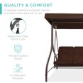thumbnail image 5 of Best Choice Products 3-Seat Outdoor Converting Canopy Swing Glider Patio Hammock w/ Removable Cushions - Brown, 5 of 9