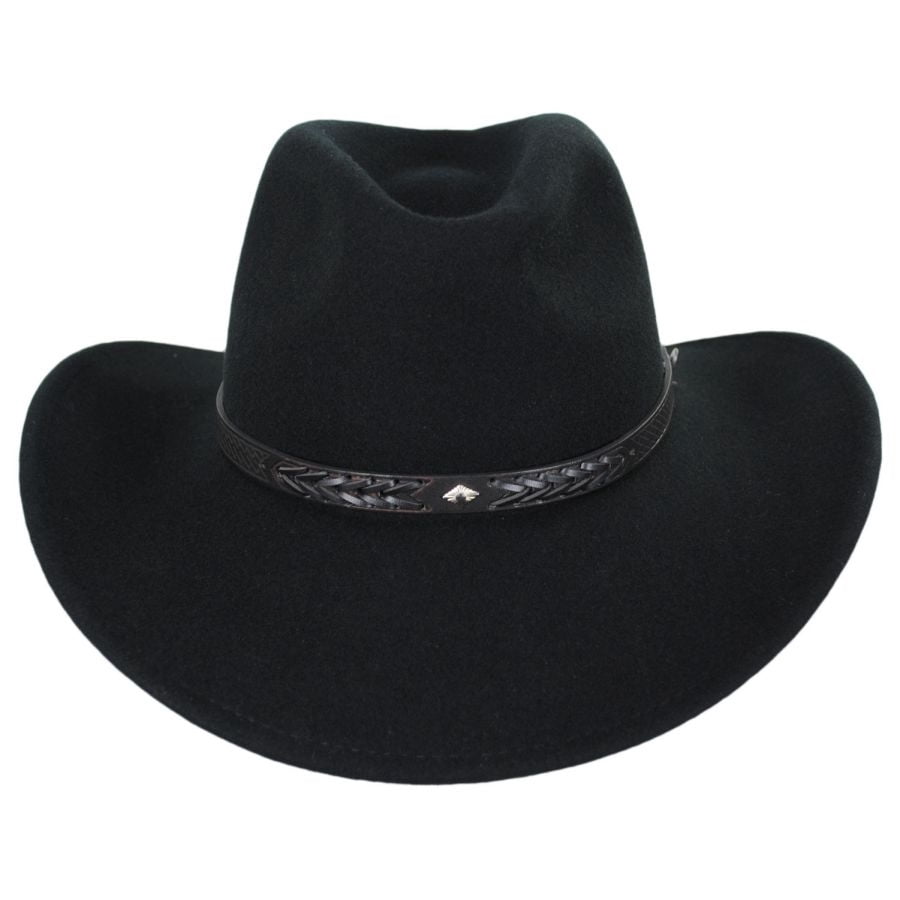 Wyatt Wool Felt Western Cowboy Hat - L - Black