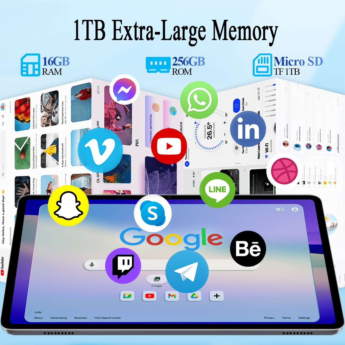 Android 16 Tablet,10.1 inch Tablet, Octa-Core Processor, 24GB RAM 256GB ROM,,1280x800 HD IPS Touch Screen, GPS, 8H Battery, WiFi 6, Dual Camera (Gray)
