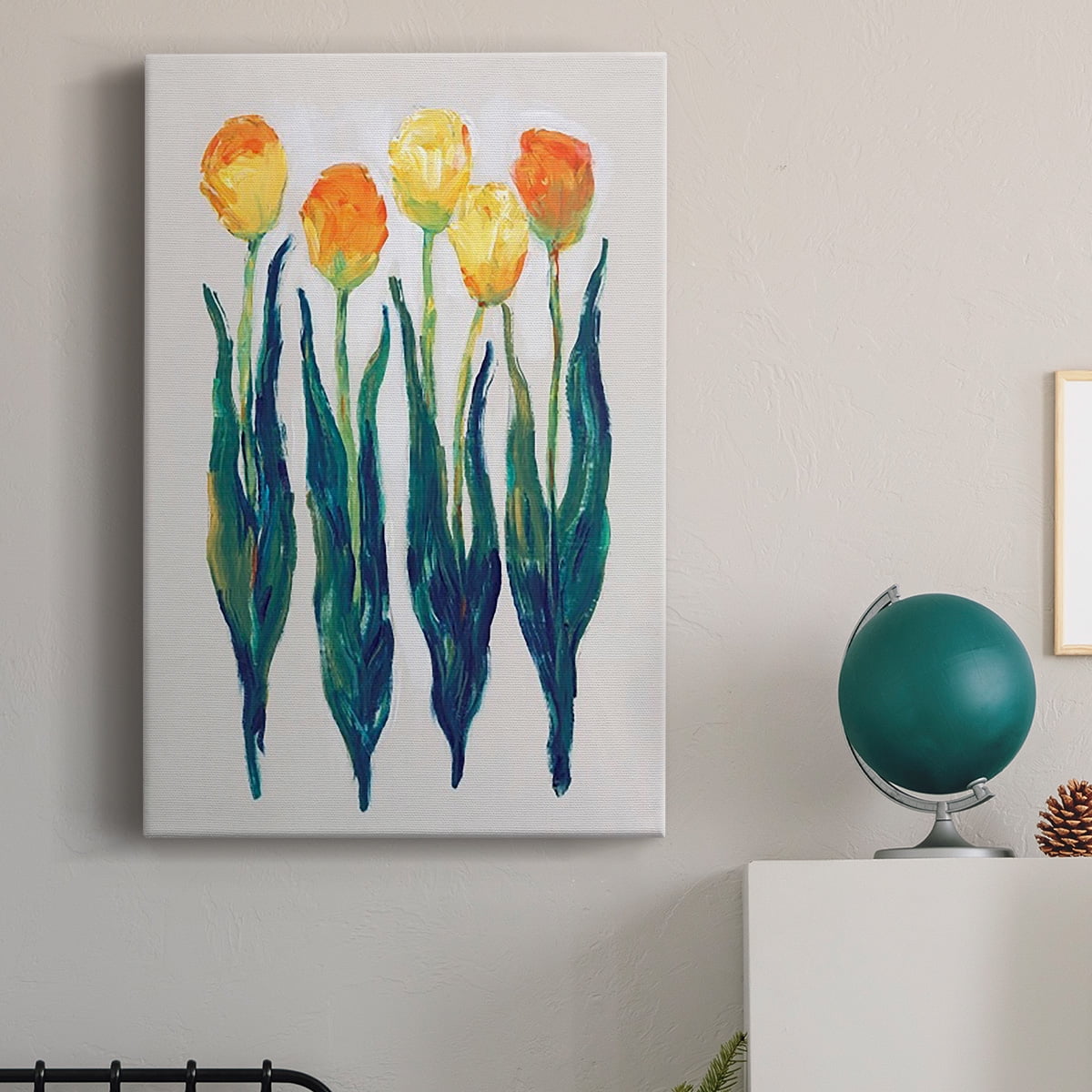 Tulips in a Row I Premium Gallery Wrapped Canvas - Ready to Hang