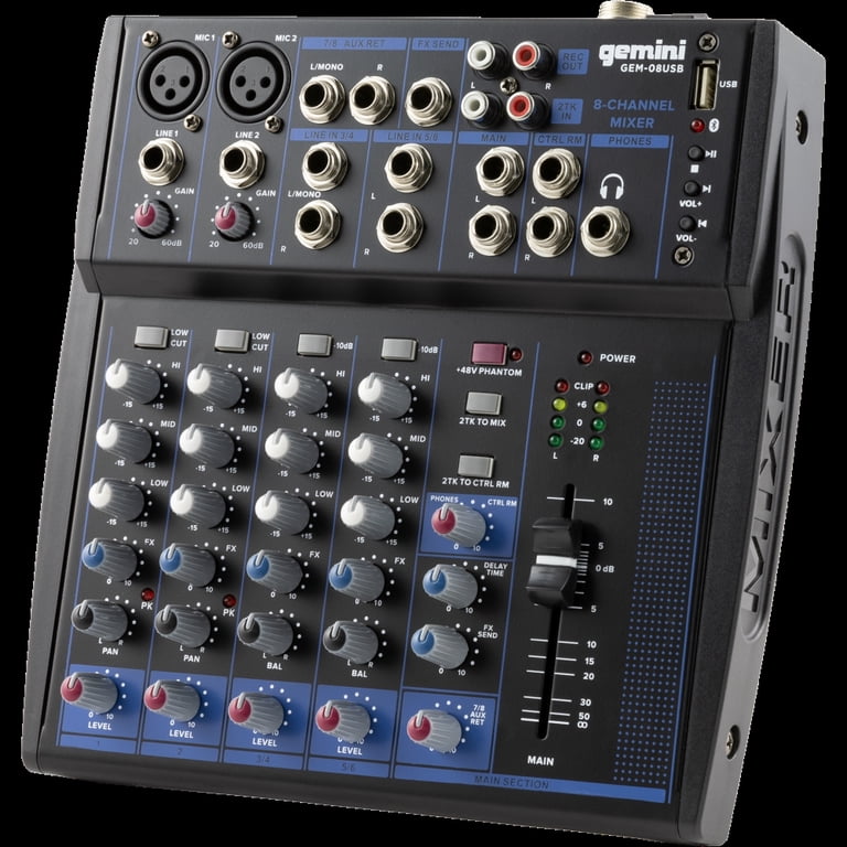 Gemini Sound GEM-08USB Pro Audio Equipment 8 Channels Live Studio