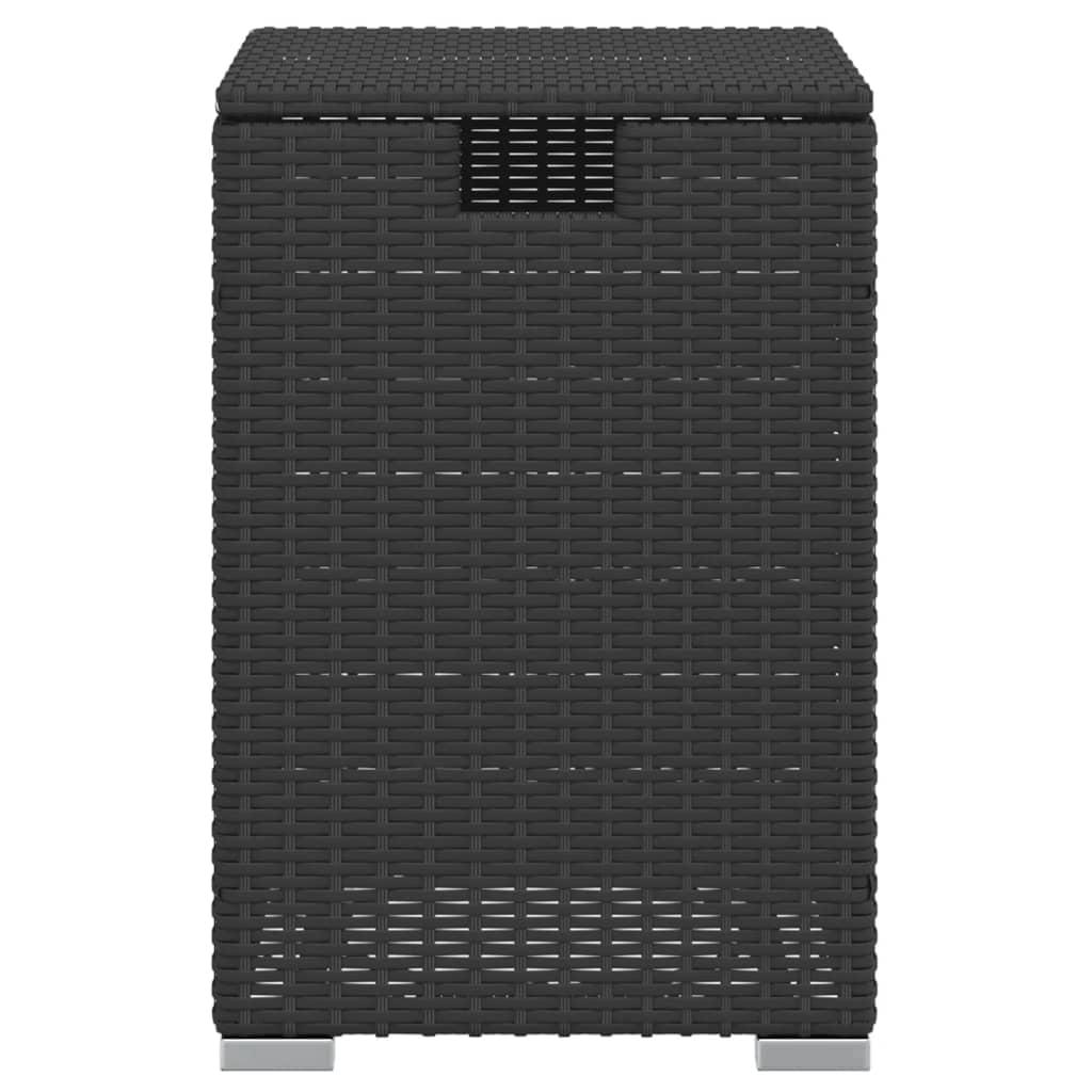 vidaXL Propane Tank Cover Table Black 15.7"x15.7"x23.6" Poly Rattan