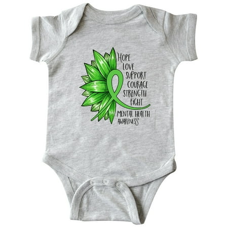 

Inktastic Mental Health Awareness Green Sunflower Ribbon Gift Baby Boy or Baby Girl Bodysuit