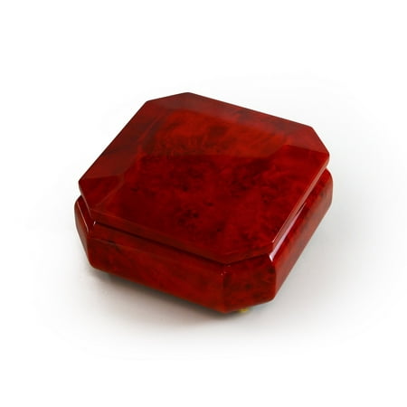 Astonishing Beveled Octagonal Wood Classic Style Music Jewelry Box - Down By the Riverside - SWISS