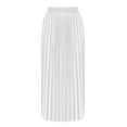 thumbnail image 4 of Summer Saving! Ashirexll Long Skirts for Women, Flowy Skirts for Women, Womens Fashion Solid Color A-line Long Skirt Elastic Waist Pleated Skirt, 4 of 6